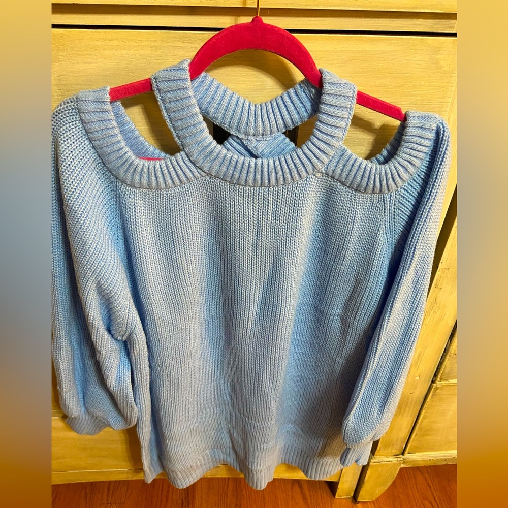 Cold shoulder sweater